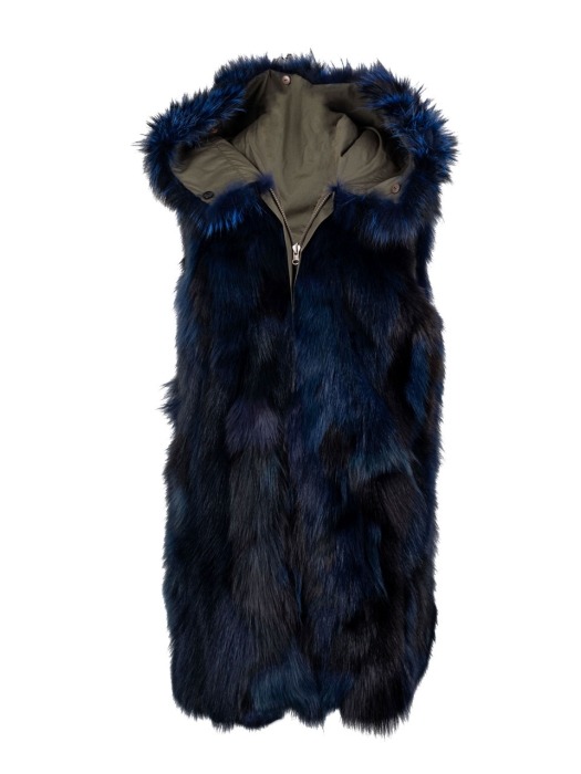 Essential Raccoon Fur Parka [Deep Blue]