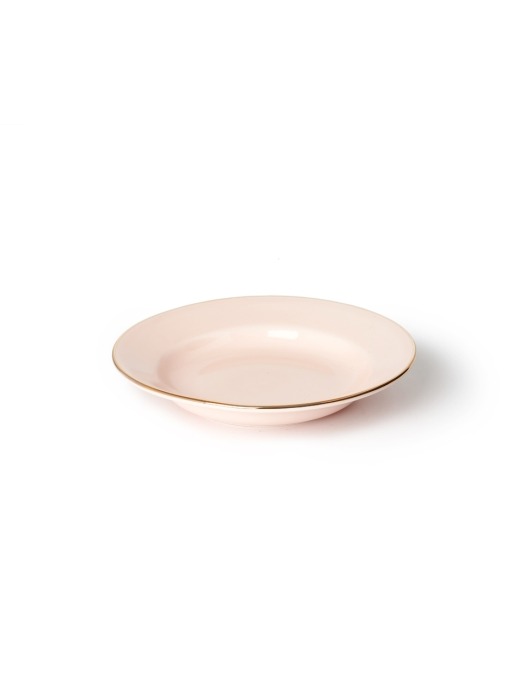 pink gold line pasta bowl