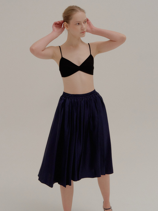 PRISM Shirred Paneled Shorts Navy