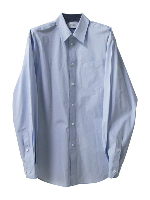 Sleeve pin-tuck shirts - Sky blue stripe