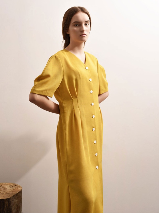 ADU-OPE501-10 CAMILLA SINGLE BUTTON  ONE-PIECE (Mustard)