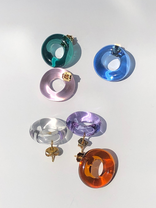 [단독]sweet donut glass earrings (6colors)