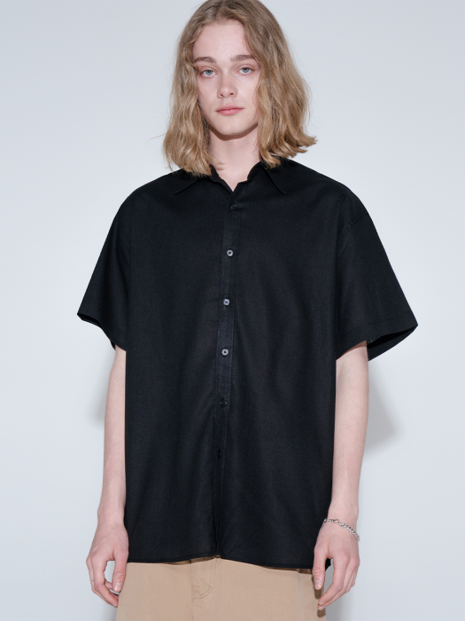 [프리미엄] Overfit basic half shirt_black