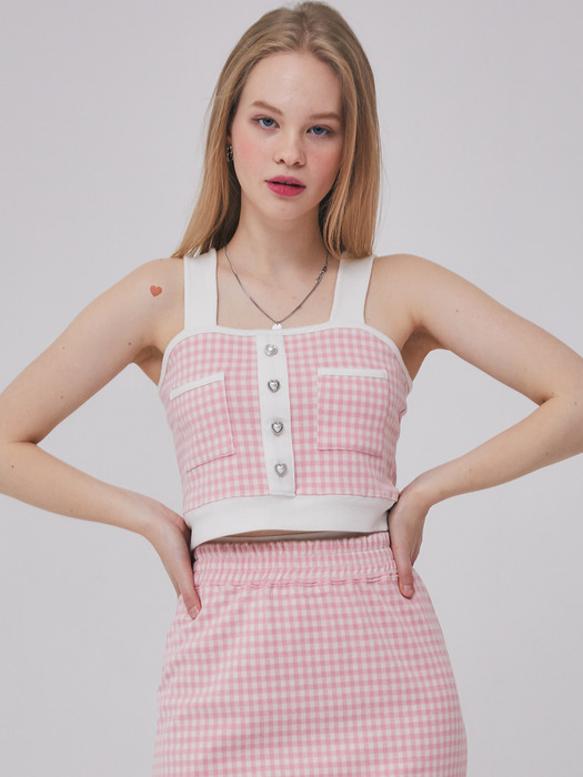 GR CHECK BUSTIER(PINK)