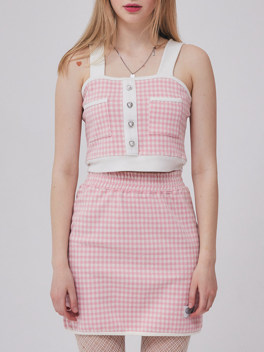 GR CHECK BUSTIER(PINK)