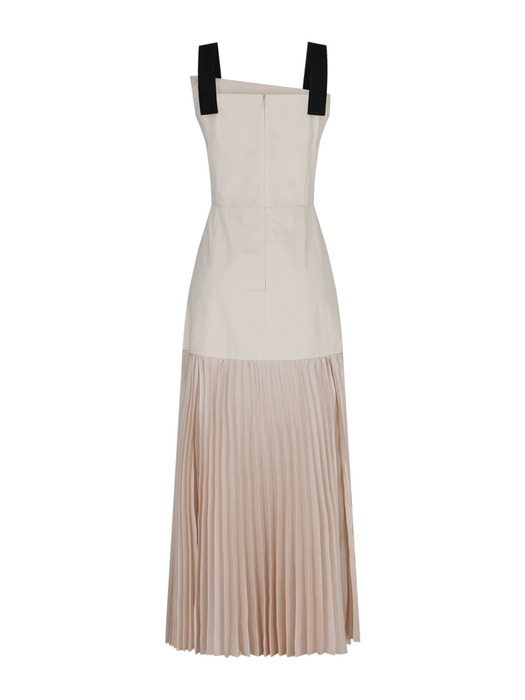 Bustier pleated dress_Pale pink