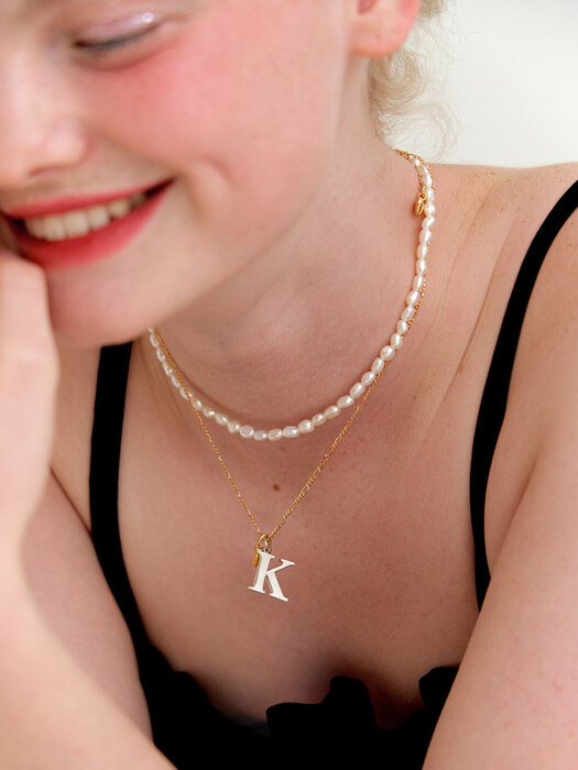 smooth pearl necklace (Silver 925)