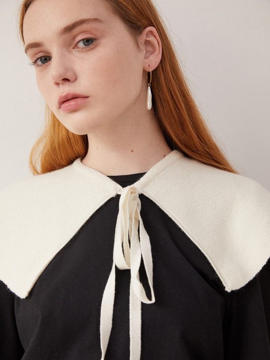 Cashmere blended knit collar - Ivory