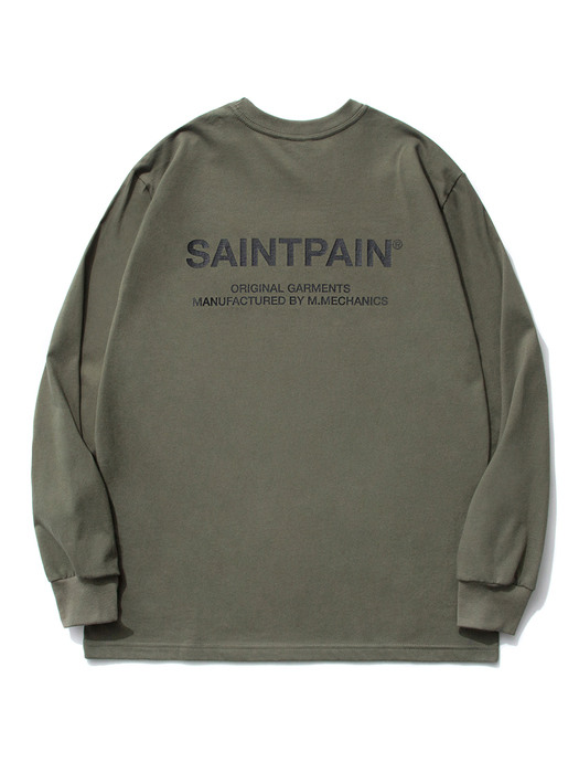 SP VRTN LOGO LONG SLV TEE-KHAKI