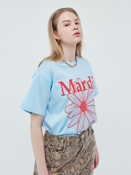 FLOWER MARDI TEE SKYBLUE