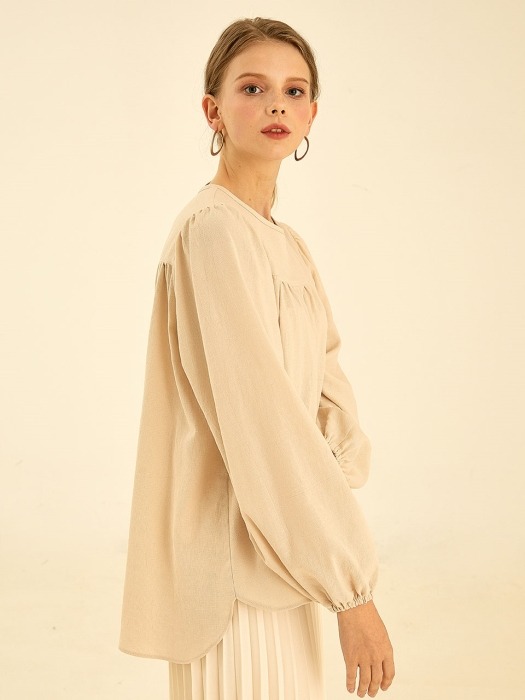 Plain ballon blouse[beige]