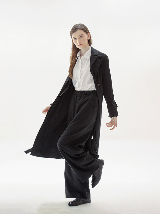 Layered Trench Coat _ Black