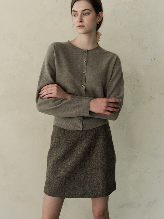 comos425 wool dart skirt (brown)
