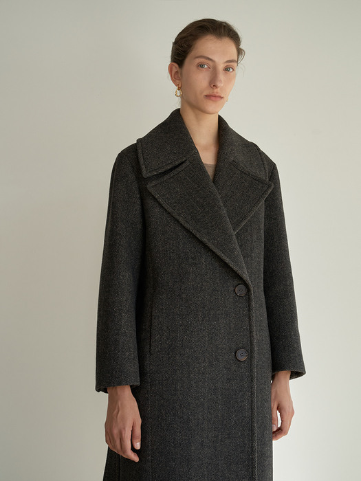 TTW WOOL DOUBLE BREASTED LONG COAT 2COLOR