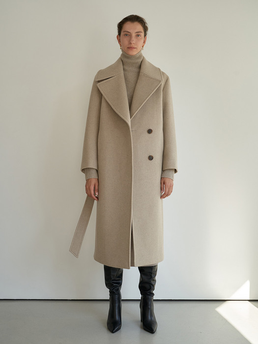 TTW WOOL DOUBLE BREASTED LONG COAT 2COLOR