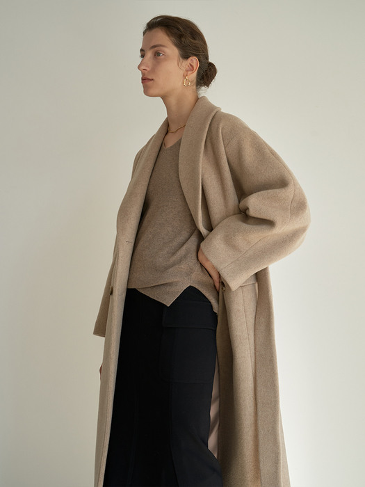 TTW SHAWL COLLAR WOOL COAT 2COLOR