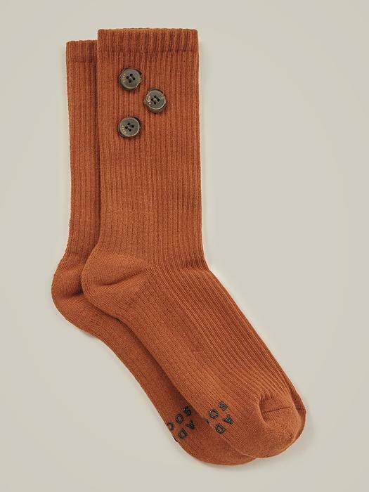 Button socks Brown
