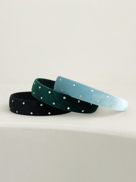 cubic velvet hairband (3colors)