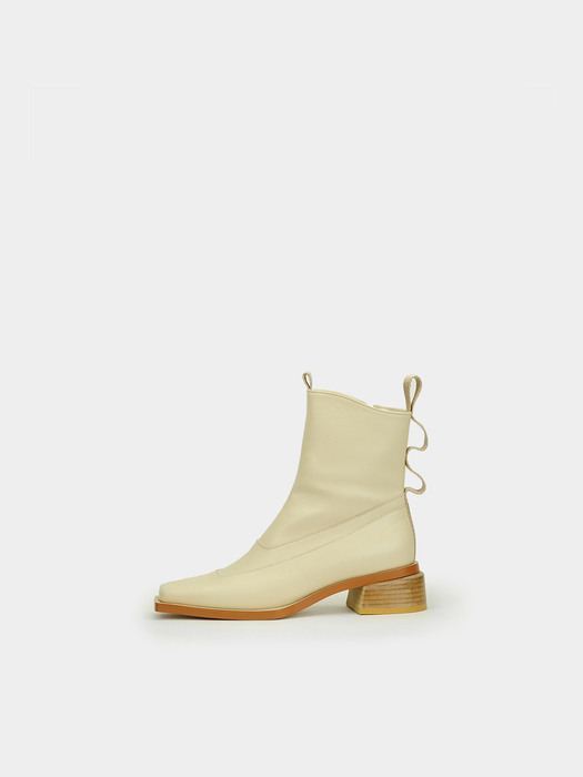 [Women]Stina SQUARE TOE  BOOTS (BEIGE)