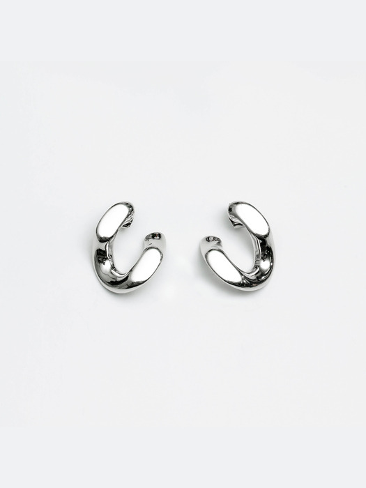 BOLD CHAIN EARRING SILVER