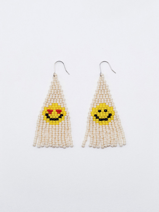 Smile White Earrings