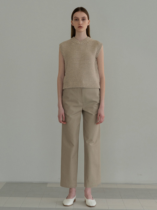  Rice knit vest (Beige)