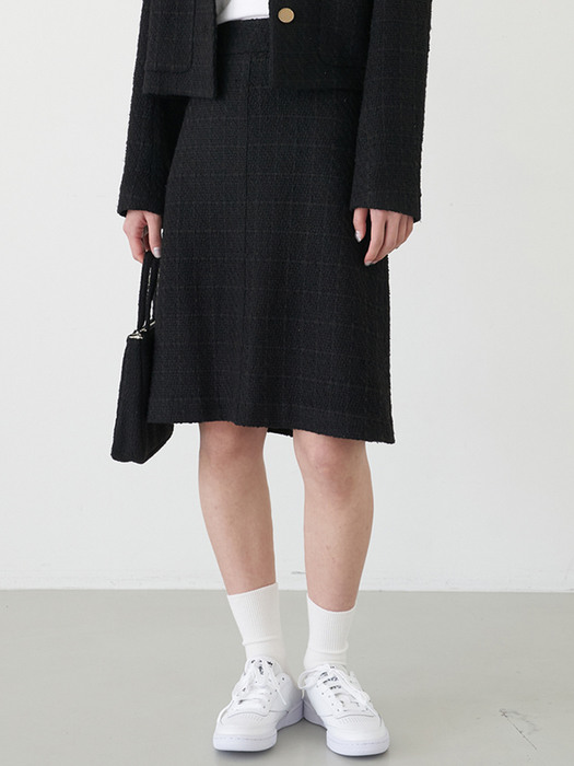 Minimal Tweed midi Skirt