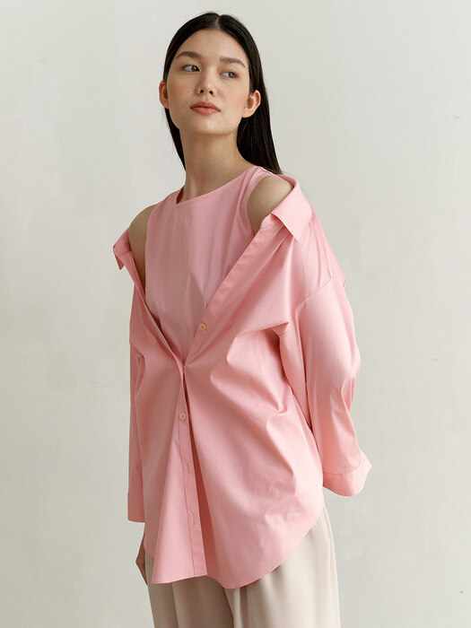 Layered Shirt-pink 
