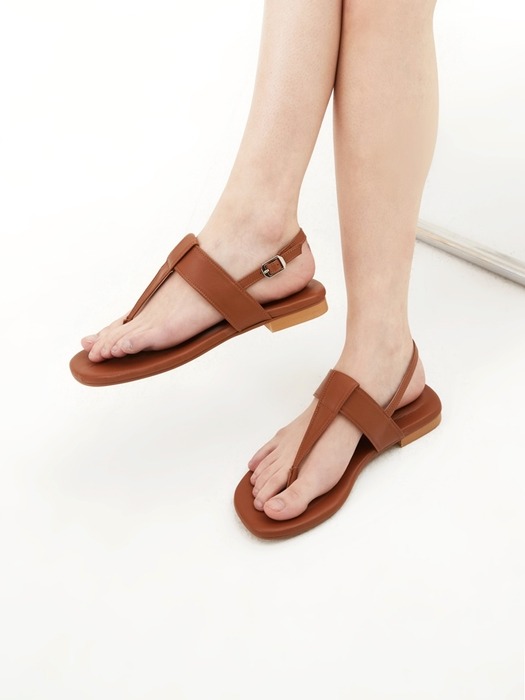 20mm Vicky T-strap Sandal (Brown)