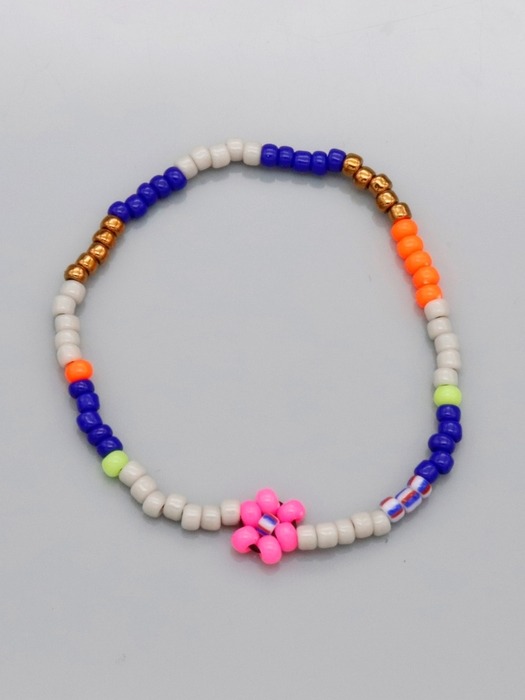 Soft color flower beads mix Bracelet 레이어드 꽃 비즈 팔찌 3color