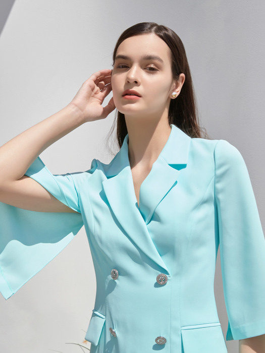 OLYA / Slit Sleeve H-line Formal Dress(mint)