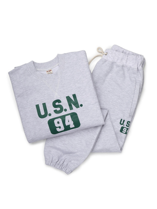 89 U.S.N Sweat Pants / White Melange