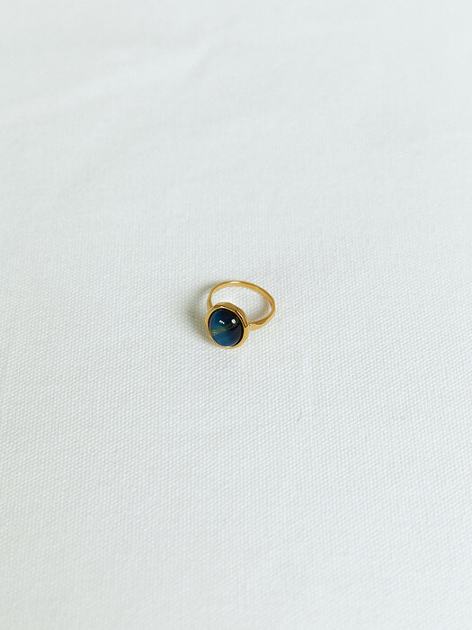 Blue tiger eye silver ring