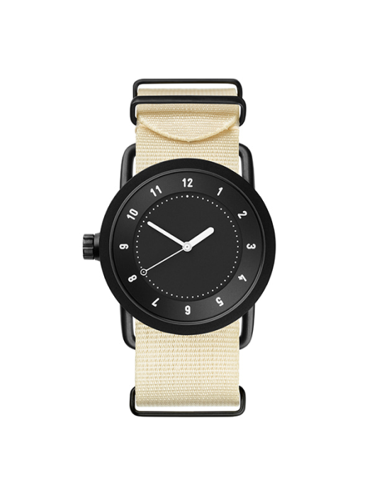 10210128 No.1 Black / Off-White Nylon Wristband (36) 쿼츠 여성 나토