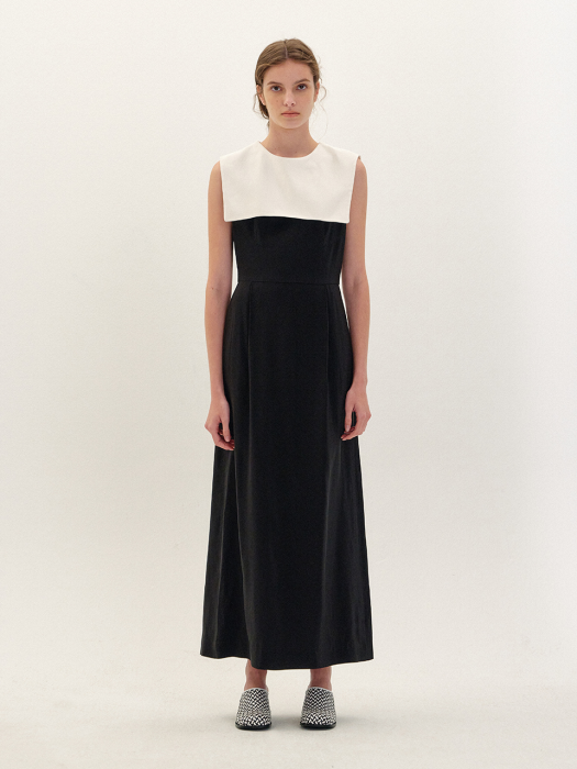 RARCIA Sleeveless Long Dress - Black/Ivory