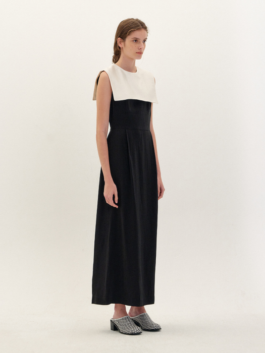 RARCIA Sleeveless Long Dress - Black/Ivory