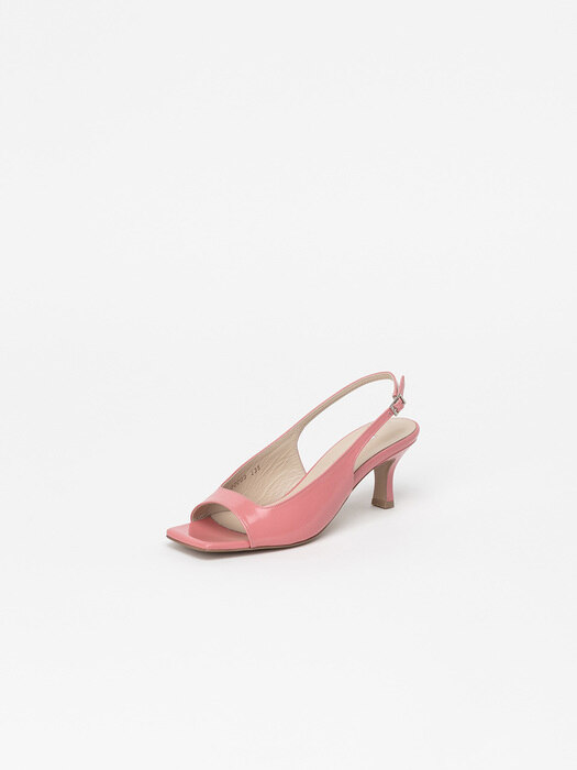 Savon Toe Open Slingbacks in Coral Pink