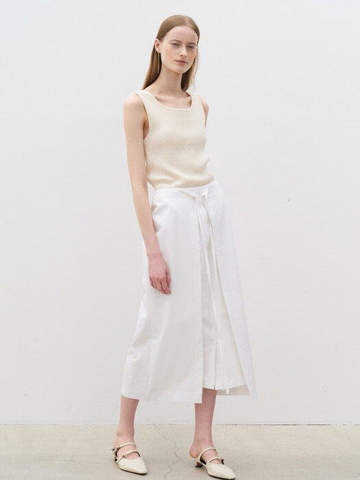 [리퍼브] 21 Summer_ White Cotton Midi Skirt 