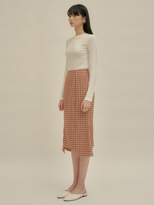 [리퍼브]FSTS MERMAID TARTAN CHECK SKIRT PINK