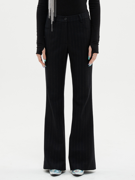 STRIPE BOOTS CUT SLACKS BR