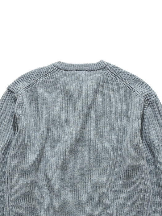 OVERSIZED CREWNECK KNIT /SAGE BLUE MELANGE