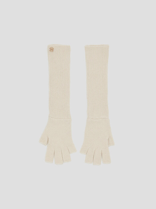 WOOL-BLEND FINGERLESS GLOVE (IVORY)