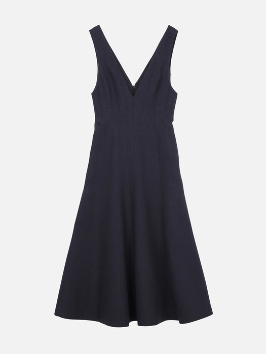 JANNE V-neck dress (Denim blue)