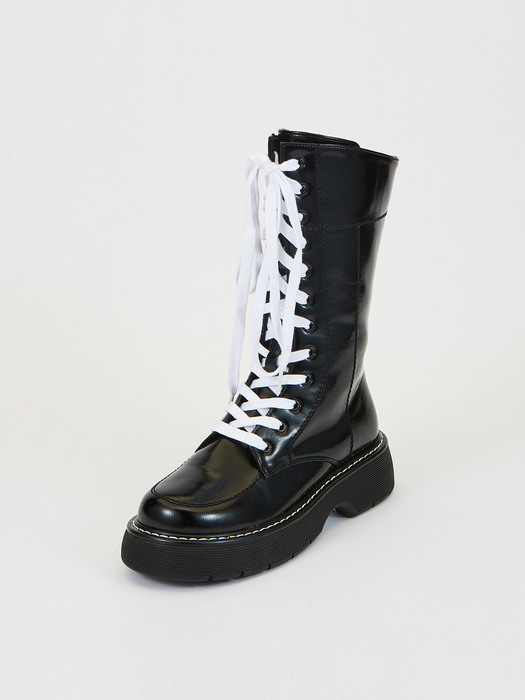 Vintage Lace-up Boots (Black)