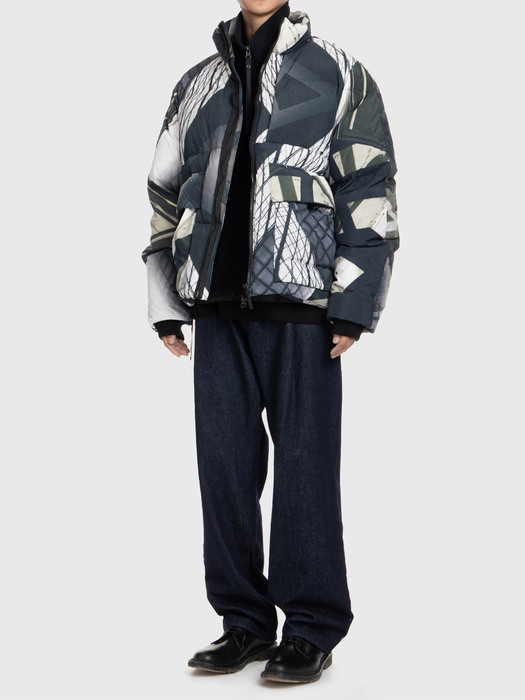 PUFFA DOWN JUMPER / CITY SPACE PATTERN