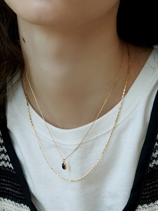 [Silver] Tini Box Chain Necklace