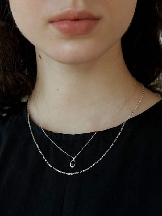 [Silver] Tini Box Chain Necklace