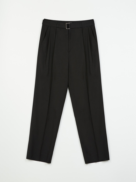 Wool Blended Belted Pants (Black)