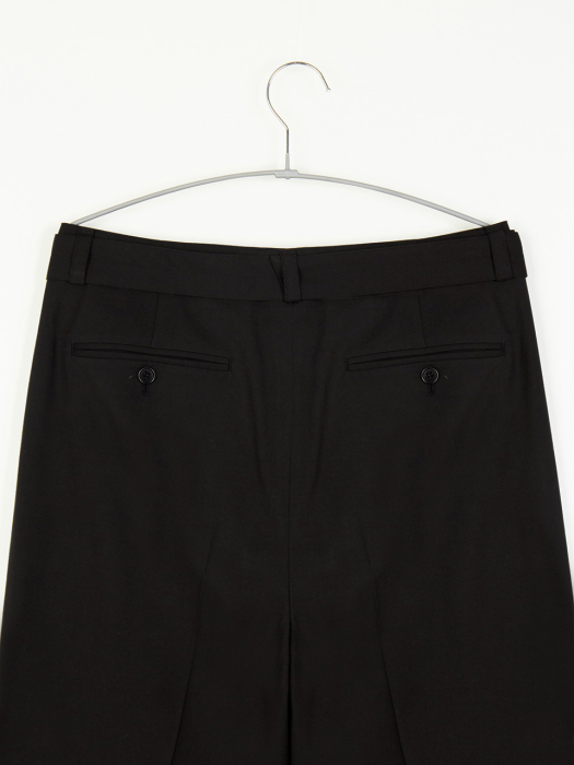Wool Blended Belted Pants (Black)