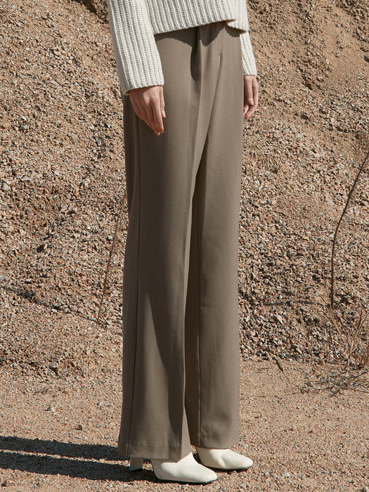 OU755 maxi wide slacks (deep beige)